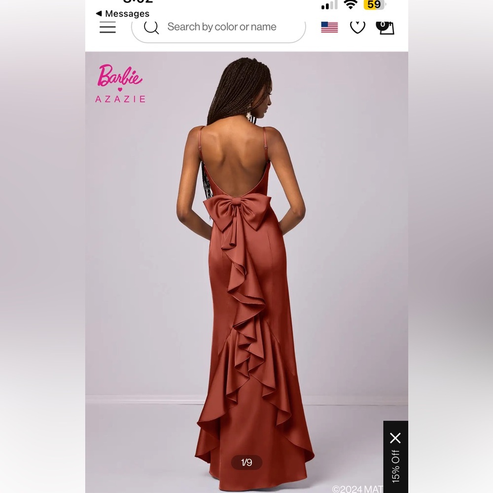 Azazie Bridesmaid Dress Size 4 Terracotta Barbie Line NWT NEVER WORN